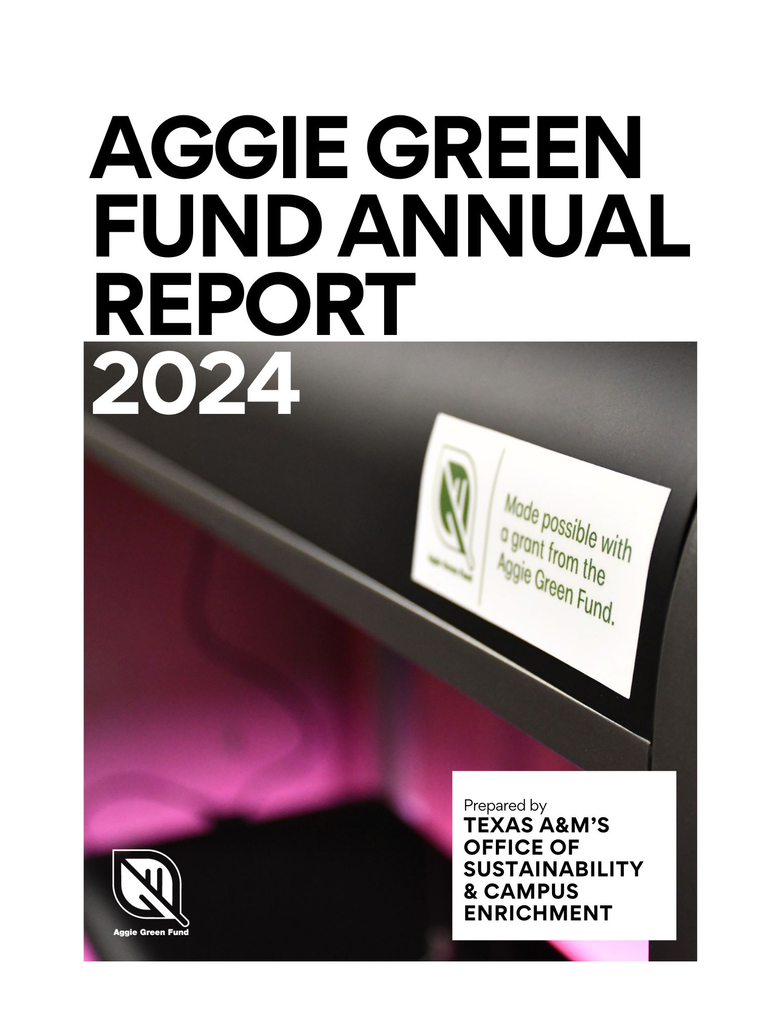 Cover of the 2024 Aggie Green Fund Annual Report